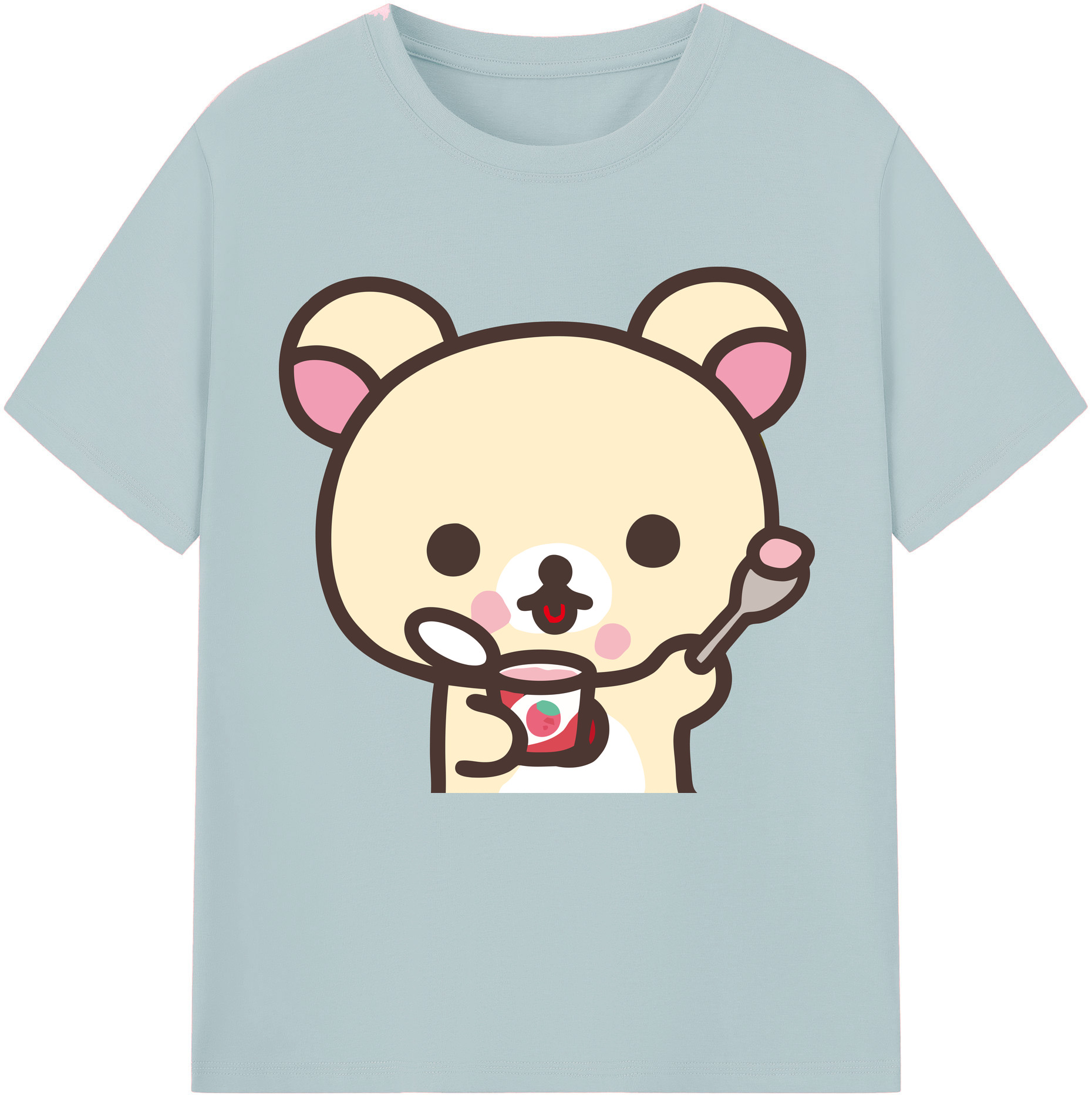 （画像用） リラックマ リラックマ キイロイトリ Rilakkuma Korilakkuma Kiiroitori 綿100％半袖Tシャツ（フロントプリント）